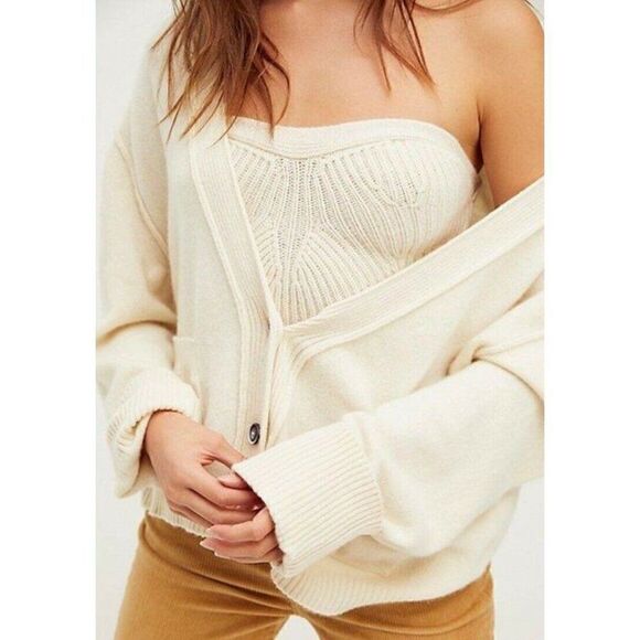 NWT FREE PEOPLE RETROGRADE CASHMERE SET CARDI - Picture 3 of 3